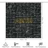 FBMLBRB Brebasf Math Chalkboard Print 4 Pcs Shower Curtain Bathroom Set Black&White Geometry Mathematics Physics Theme Shower Mat Shower Curtain with Rug 12 Hooks,72" W x 72" L view 2