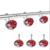 Snowman 12PCS Shower Curtain Hooks Rings, Red Christmas Snowman Snowflake Winter Decorative Shower Curtain Hooks for Bathroom Stainless Steel Rustproof Shower Curtain Rings view 2
