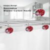Snowman 12PCS Shower Curtain Hooks Rings, Red Christmas Snowman Snowflake Winter Decorative Shower Curtain Hooks for Bathroom Stainless Steel Rustproof Shower Curtain Rings view 3