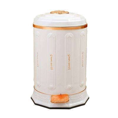 GRFIT Trash Cans Wastebasket Porcelain White Simple Trash Can Luxury Living Room Home Bedroom Bathroom Kitchen Pedal Trash Can Kitchen Bathroom Rubbish Bin