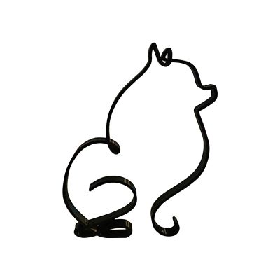 JOYO Metal Line Dog Graphic Motion Wall Sculpture, Modern Abstract Animal Contour Geometric Frame Decoration, Minimalist Home Office Desk Top Decor Art Sculpture Decorations