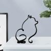 JOYO Metal Line Dog Graphic Motion Wall Sculpture, Modern Abstract Animal Contour Geometric Frame Decoration, Minimalist Home Office Desk Top Decor Art Sculpture Decorations view 3