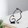 JOYO Metal Line Dog Graphic Motion Wall Sculpture, Modern Abstract Animal Contour Geometric Frame Decoration, Minimalist Home Office Desk Top Decor Art Sculpture Decorations view 4