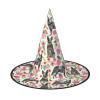 SSIMOO Cattle Dog Florals Fashion-Forward Halloween Witch Hat For Women-Your Go-To Piece For Halloween Costume Assemblies view 1