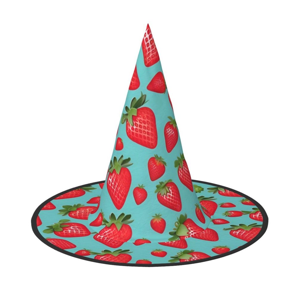 SSIMOO Cute Strawberry Fashion-Forward Halloween Witch Hat For Women-Your Go-To Piece For Halloween Costume Assemblies