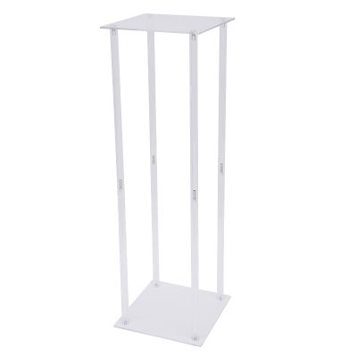 Vintoro Wedding Decoration,Elegant Crystal Acrylic Flower Stand,Modern Tall Vase,Tabletop Display Rack,Floral Backdrop Clear Column,Pillar Square Prop,for Bar Hotel Cafe and Living Room Decor