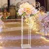 Vintoro Wedding Decoration,Elegant Crystal Acrylic Flower Stand,Modern Tall Vase,Tabletop Display Rack,Floral Backdrop Clear Column,Pillar Square Prop,for Bar Hotel Cafe and Living Room Decor view 3