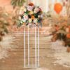 Vintoro Wedding Decoration,Elegant Crystal Acrylic Flower Stand,Modern Tall Vase,Tabletop Display Rack,Floral Backdrop Clear Column,Pillar Square Prop,for Bar Hotel Cafe and Living Room Decor view 4
