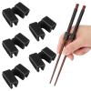 6 Pairs Reusable Chopsticks Helper,Chopsticks Trainer Training Chopsticks For Adults Training Chopstick Hinges Connector,Non-Slip And Portable Practice Chopsticks For Beginners Kids (Black) view 1