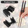 6 Pairs Reusable Chopsticks Helper,Chopsticks Trainer Training Chopsticks For Adults Training Chopstick Hinges Connector,Non-Slip And Portable Practice Chopsticks For Beginners Kids (Black) view 2