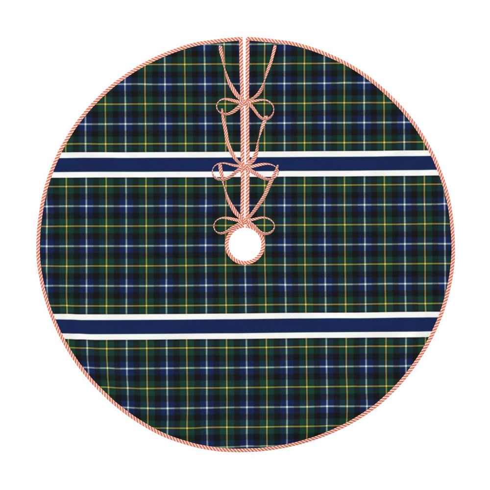 Christmas Tree Skirt 36" MacNeil of Barra Clan Tartan Linen Xmas Tree Skirt for Holiday Party Christmas Tree Mat Decorations Indoor Outdoor