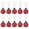 Honbay 12PCS PVC Ladybug Keychain Cute Cartoon Ladybird Keyring Pendant Insects Key Chain Decoration for Birthday Party Baby Shower and School Carnival (Red) view 1