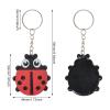 Honbay 12PCS PVC Ladybug Keychain Cute Cartoon Ladybird Keyring Pendant Insects Key Chain Decoration for Birthday Party Baby Shower and School Carnival (Red) view 2