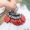 Honbay 12PCS PVC Ladybug Keychain Cute Cartoon Ladybird Keyring Pendant Insects Key Chain Decoration for Birthday Party Baby Shower and School Carnival (Red) view 3