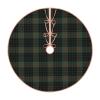Christmas Tree Skirt 36" Gunn Clan Dark Green and Black Tartan Linen Xmas Tree Skirt for Holiday Party Christmas Tree Mat Decorations Indoor Outdoor view 1