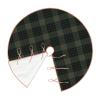 Christmas Tree Skirt 36" Gunn Clan Dark Green and Black Tartan Linen Xmas Tree Skirt for Holiday Party Christmas Tree Mat Decorations Indoor Outdoor view 3