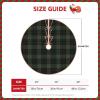 Christmas Tree Skirt 36" Gunn Clan Dark Green and Black Tartan Linen Xmas Tree Skirt for Holiday Party Christmas Tree Mat Decorations Indoor Outdoor view 4