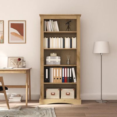 CUMYZO 5-Tier Bookcase Mexican Pine Corona Range 31.9"x15.7"x66.9" 34.3kg/75.46ib