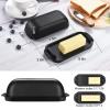AONCO Butter Dish with Lid, Butter Container Holds for Countertop, Unbreakable Butter Keeper for Home Kitchen Decor, Perfect for East/West Coast Butter, BPA-free, Microwave/Dishwasher Safe (Black) view 2