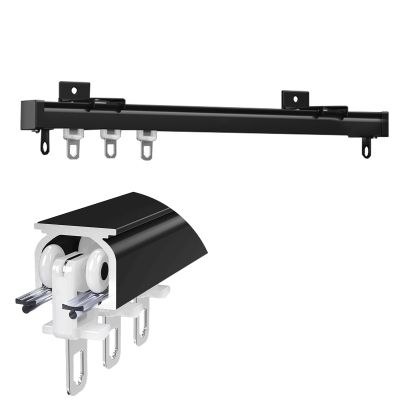 Aluminum Ceiling Curtain Track, Curtain Rail Ceiling Curtain Track For Bay Window Curtain Rail With Mute Rollers Ceiling Curtain Track Curtain Rail Shower Curtain Rail Ceiling Mount Room Divider ( Col