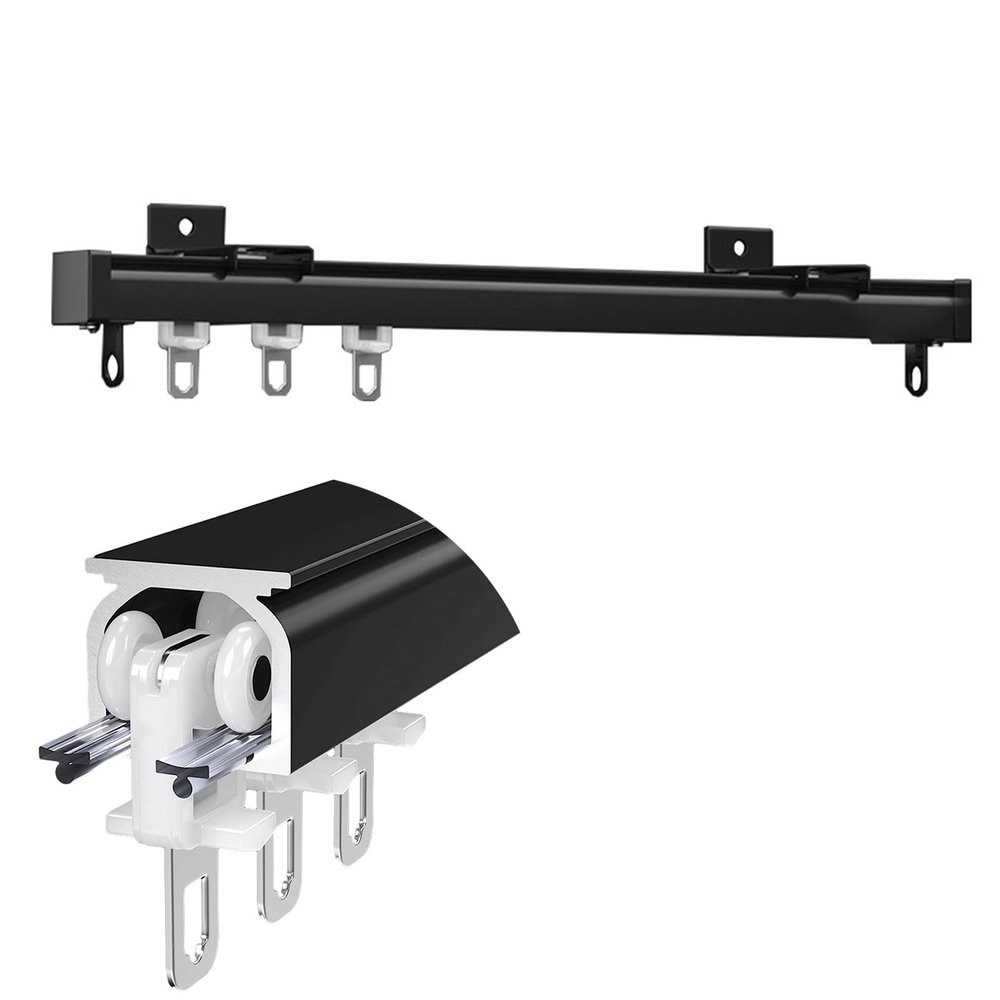 Aluminum Ceiling Curtain Track, Curtain Rail Ceiling Curtain Track For Bay Window Curtain Rail With Mute Rollers Ceiling Curtain Track Curtain Rail Shower Curtain Rail Ceiling Mount Room Divider ( Col