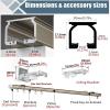 Aluminum Ceiling Curtain Track, Curtain Rail Ceiling Curtain Track For Bay Window Curtain Rail With Mute Rollers Ceiling Curtain Track Curtain Rail Shower Curtain Rail Ceiling Mount Room Divider ( Col view 2