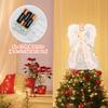 PEEKI Christmas Tree Topper, 15" Angel Treetop with Lights and Remote Control Timer, Christmas Tree Decoration for Holiday Ornament and Home Decor, Silver view 2
