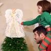 PEEKI Christmas Tree Topper, 15" Angel Treetop with Lights and Remote Control Timer, Christmas Tree Decoration for Holiday Ornament and Home Decor, Silver view 3