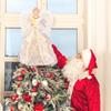 PEEKI Christmas Tree Topper, 15" Angel Treetop with Lights and Remote Control Timer, Christmas Tree Decoration for Holiday Ornament and Home Decor, Silver view 4
