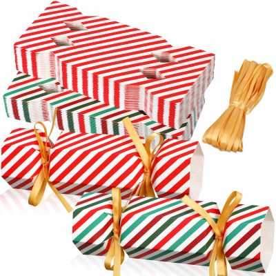 Xinnun 50 Packs Thanksgiving Cracker Kit Striped Style Party Favors