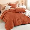 Litanika California King Comforter Set Burnt Orange, 3 Pieces Terracotta Tufted Boho Farmhouse Bedding Comforter Sets, Lightweight Fluffy All Season Comforter Set (104x96In Comforter & 2 Pillowcases) view 1