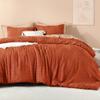 Litanika California King Comforter Set Burnt Orange, 3 Pieces Terracotta Tufted Boho Farmhouse Bedding Comforter Sets, Lightweight Fluffy All Season Comforter Set (104x96In Comforter & 2 Pillowcases) view 2