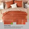 Litanika California King Comforter Set Burnt Orange, 3 Pieces Terracotta Tufted Boho Farmhouse Bedding Comforter Sets, Lightweight Fluffy All Season Comforter Set (104x96In Comforter & 2 Pillowcases) view 4
