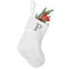 7 inches Initial Monogram Christmas Stocking White Personalized Christmas Stockings with Embroidered Letters Super Soft Initial Christmas Stocking for Xmas Holiday Christmas Tree Fireplace Decor(P) view 1