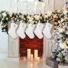 7 inches Initial Monogram Christmas Stocking White Personalized Christmas Stockings with Embroidered Letters Super Soft Initial Christmas Stocking for Xmas Holiday Christmas Tree Fireplace Decor(P) view 4