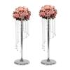 Wedding Centerpieces,Silver Vases,Crystal Flower Vase,Metal Flowers Stand for Table Decor,Bulk Wedding Decor,Table Chandelier Centerpiece Stand,for Living Room,Cafe,Bar and Hotel view 1