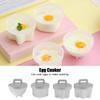 Boiled Egg Maker, 4Pcs Plastic Egg Cooker Boiler Pudding Mold with Oil Brush, Nonstick Boiled Egg Cooker, Poached Egg Cups, Fast Poaching Egg for Breakfast, Eggs Kitchen Gadgets(gray) view 3