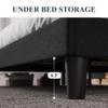Allewie Queen Size Bed Frame with Button Tufted Wingback Headboard, Modern Upholstered Bed Frame with Solid Wooden Slats Support - No Box Spring Needed, Easy Assembly, Black view 4
