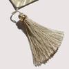 Jiino Beige Table Runner 120 Inches Long, Elegant Handmade Embroidery Striped Dining Table Runners with Tassels for Dining Room Dresser Holiday Banquet Decoration view 3