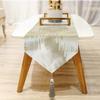 Jiino Beige Table Runner 120 Inches Long, Elegant Handmade Embroidery Striped Dining Table Runners with Tassels for Dining Room Dresser Holiday Banquet Decoration view 4