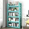 KWOKING Rectangle Standard Bookshelf Scandinavian Metal Bookcase Office Bookshelf Multi-Layer Picture Book Rack Balcony Storage Shelf Wrought Iron Bookcase Floor Shelf Blue 23.6" L x 11.8" W x 63" H view 3
