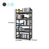 KWOKING Rectangle Standard Bookshelf Scandinavian Metal Bookcase Office Bookshelf Multi-Layer Picture Book Rack Balcony Storage Shelf Wrought Iron Bookcase Floor Shelf White 23.6" L x 11.8" W x 63" H view 2