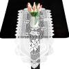 2 PCS Lace Table Runner 45" X 13" Floral Embroidered Lace Runner for Tables White Table Doilies Cover for Wedding Bridal Shower Baby Shower Party Table Decoration view 1