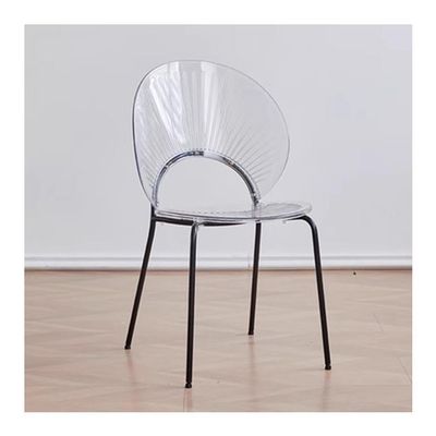 Etlegor Desk Chair, Acrylic Clear Swivel Vanity Chair with Cushion with Wheels Adjustable Home Office Rolling Chairs for Bedroom, Living Room, Dressing Table (Color : Clear, Size : 45x41x85cm)