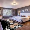 ELLECO White Pink Gray Roses Area Rugs, Peony Flower Art Indoor Non-Slip Kids Rug, Upholstery Rug with Non-Slip Backing for Kids Boys Girls Bedroom Living Room Dining Room Study 5ftx8ft view 4