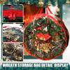 Shappy 6 Pieces Christmas Wreath Storage Container 30 Inch Wreath Plastic Storage Bags with Dual Zippers and Handles for Xmas Thanksgiving Holiday Artificial (Clear,Red) view 3