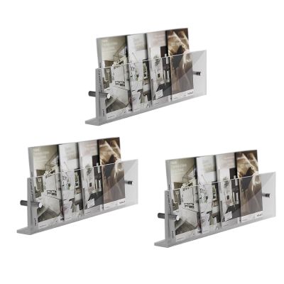 ZAQYCM Clear Acrylic Magazine Holder Wall Mounted, Hanging Brochure Holder/Bookshelf/Literature Storage Rack for Living Room, Desk, Office and Bathroom (Color : 3-Shelf, Size : L 60cm/24in)