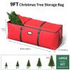 BROSYDA Christmas Tree Storage Bag, Fits Up to 9 Ft Artificial Christmas Tree with Buckle Straps & Dual Zippers & Handles, 600D PVC Durable Waterproof Material Protects from Dust.(Red) view 3