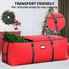 BROSYDA Christmas Tree Storage Bag, Fits Up to 9 Ft Artificial Christmas Tree with Buckle Straps & Dual Zippers & Handles, 600D PVC Durable Waterproof Material Protects from Dust.(Red) view 4