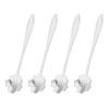 uxcell 4Pcs Stainless Steel Flower Spoons 5 Inch Cherry Blossom Shape Coffee Spoon Small Teaspoon Dessert Spoon for Espresso Sugar Cake, Silver view 1